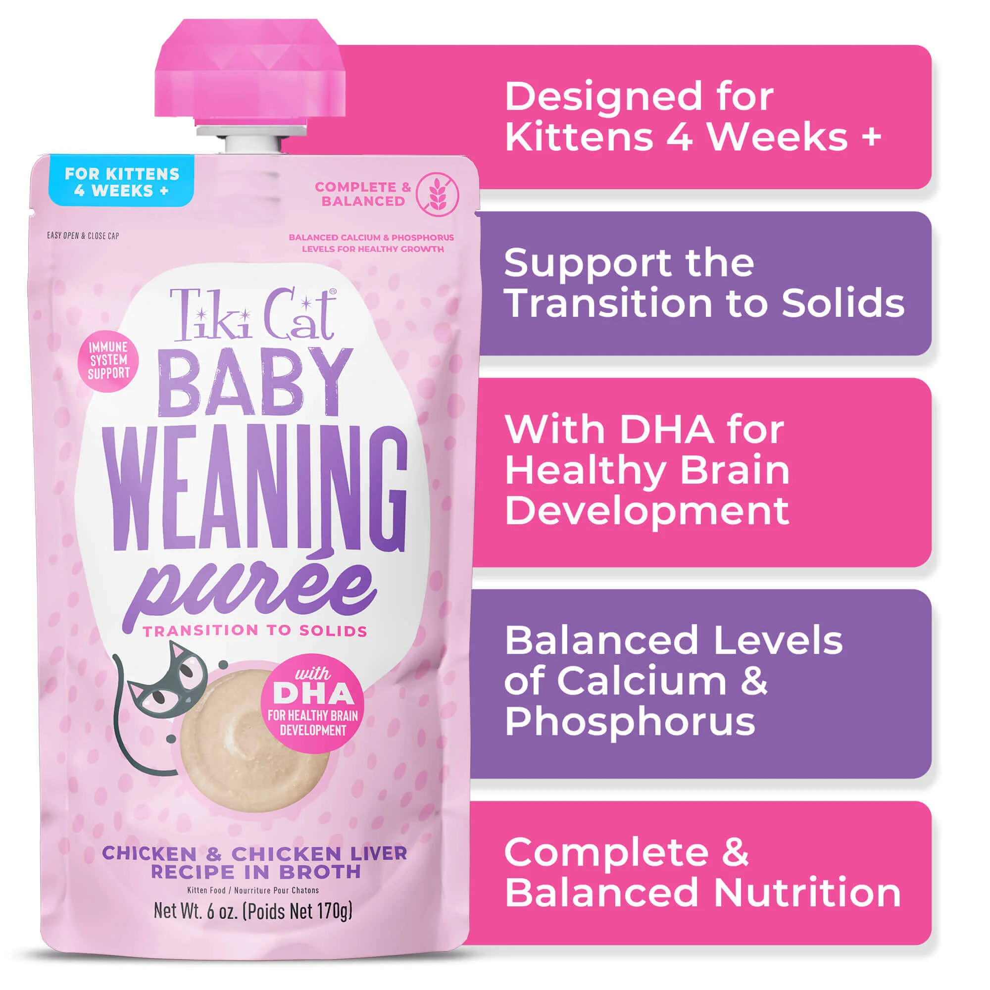 Tiki Baby Cat Weaning Puree Chicken & Chicken Liver Recipe in Broth - Image 6