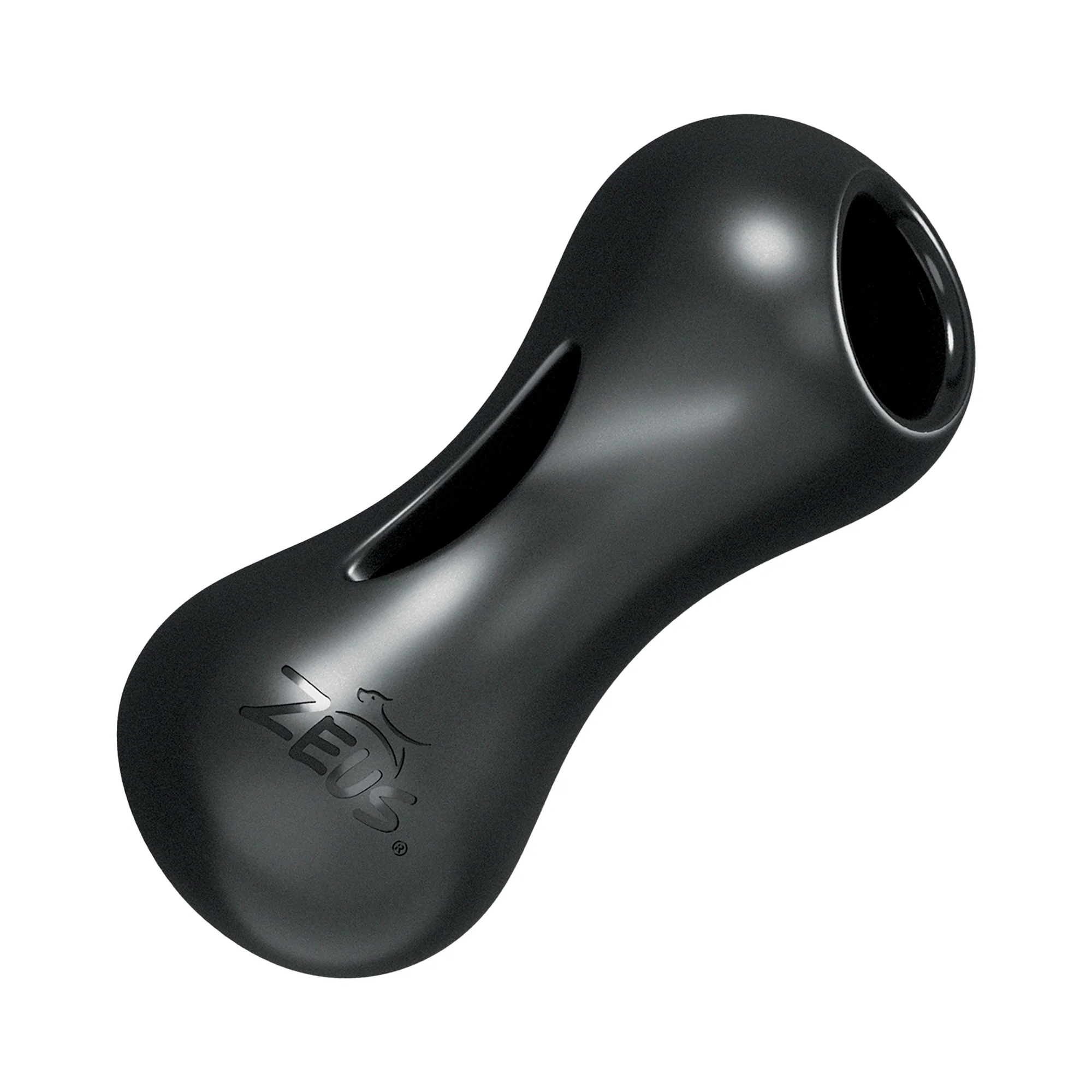 Zeus Chewchasers Black Rubber Peanut Shape Treat Toy - Image 3