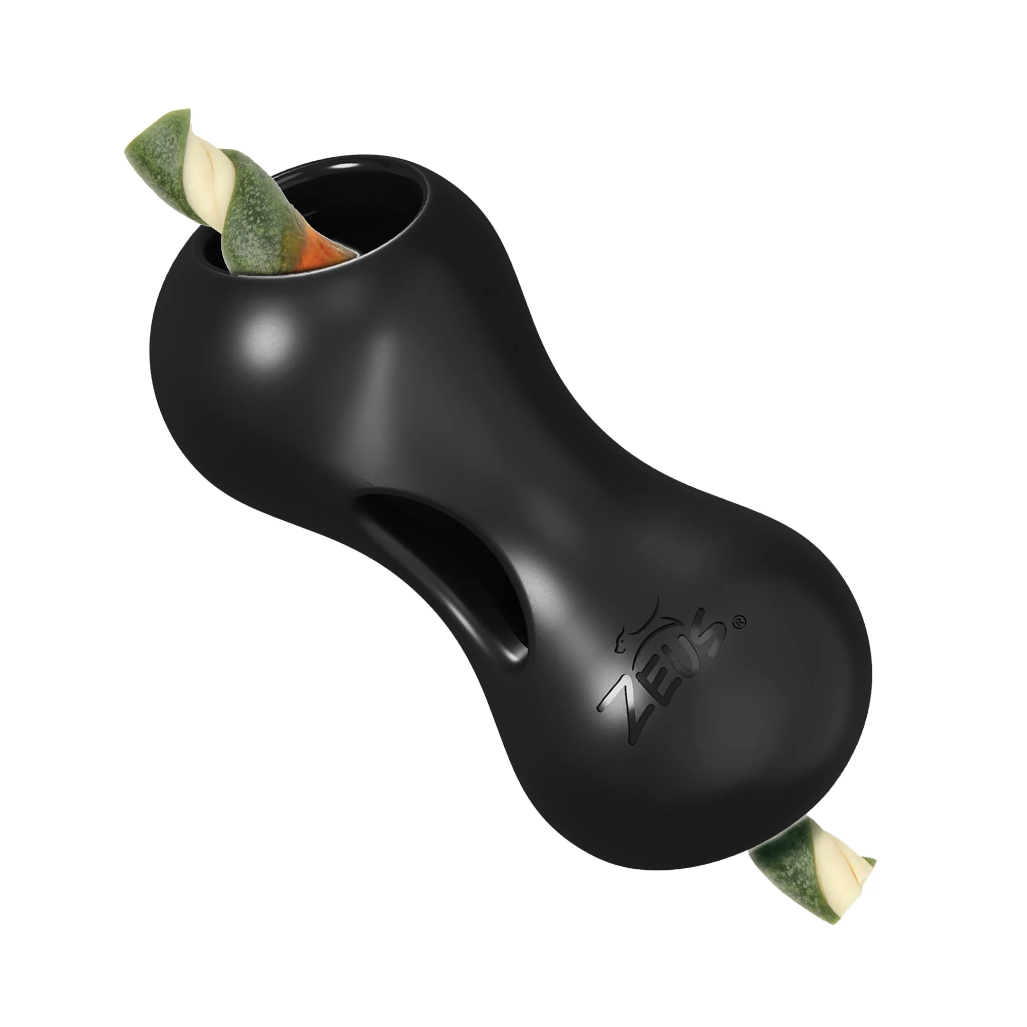 Zeus Chewchasers Black Rubber Peanut Shape Treat Toy - Image 4