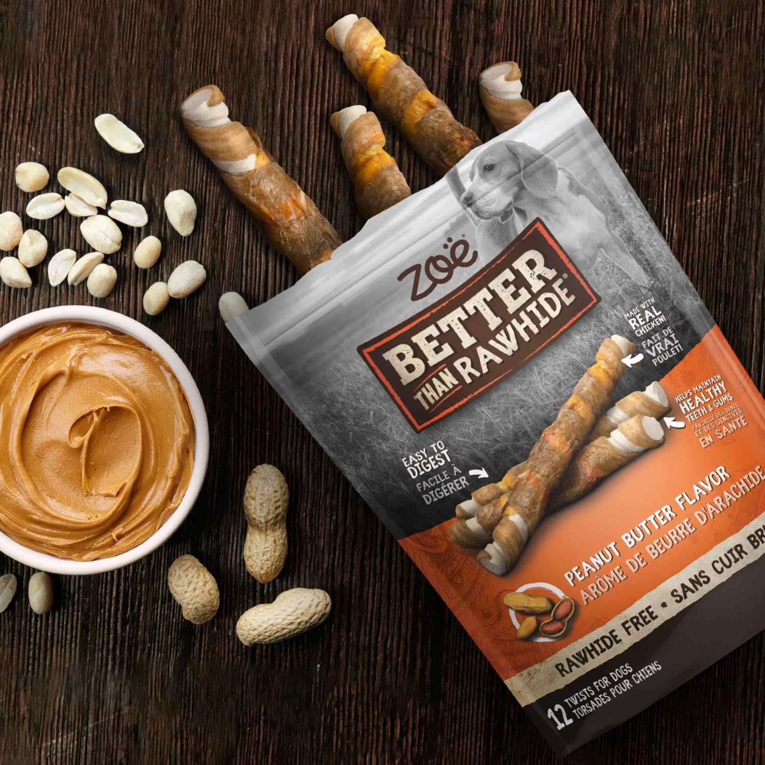 Zoe Better Than Rawhide Peanut Butter Twists Dog Treats - Image 5