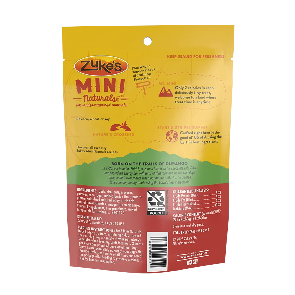 Zukes Mini Naturals Duck Recipe Dog Treats - Image 2