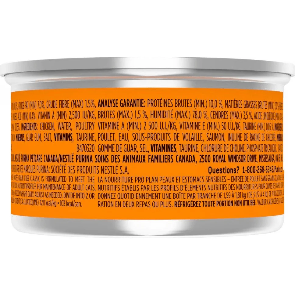 Purina Pro Plan Specialized Sensitive Skin & Stomach Chicken Entree Wet Cat Food - Image 3