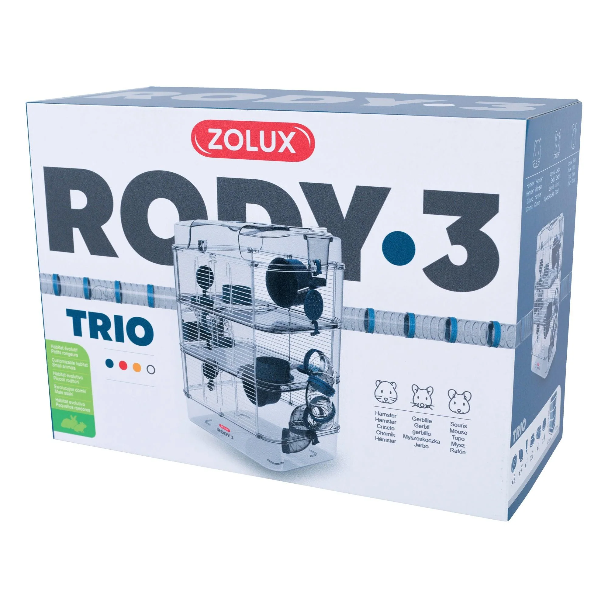 Rody3 Trio Hamster Cage 3-Story Blue - Image 2