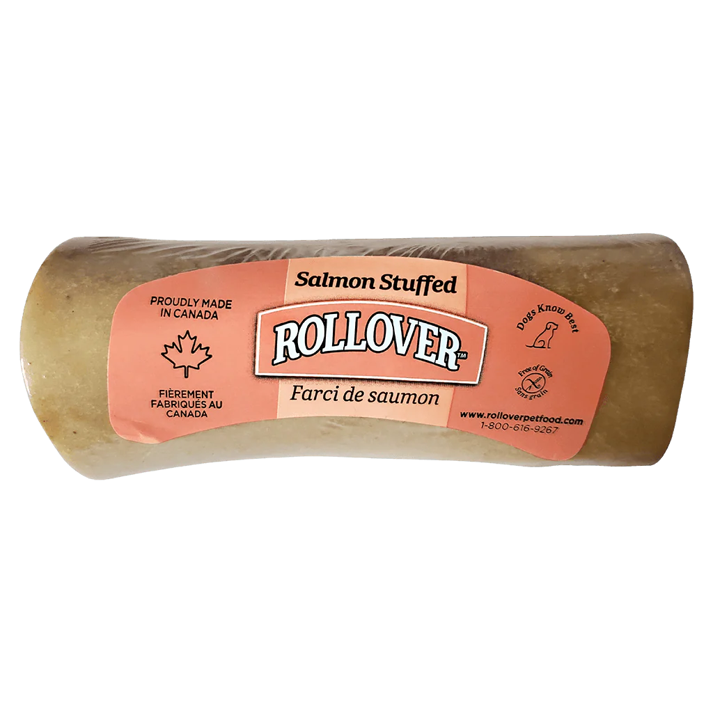 Rollover Stuffed Dog Bone Salmon