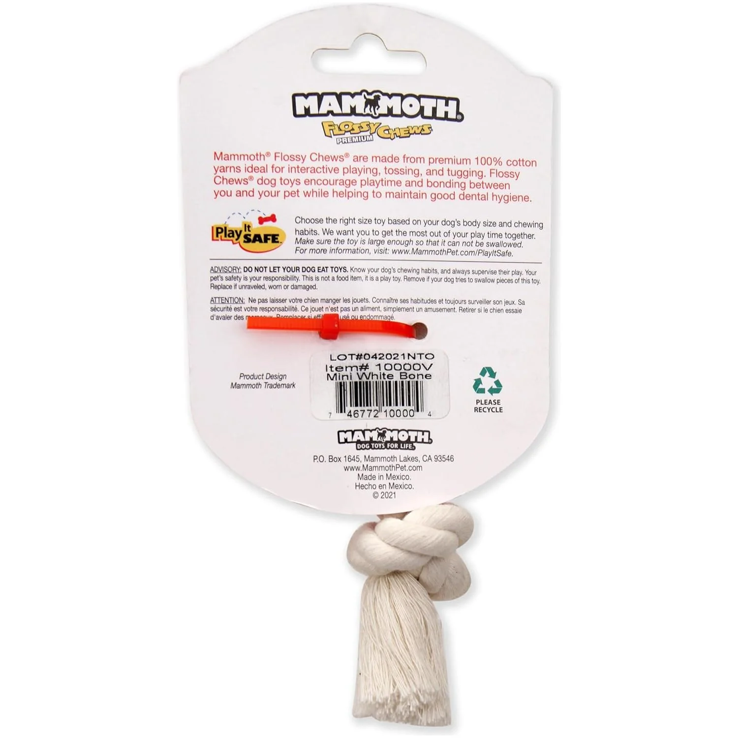 Rope Bone Flossy White 2 Knot Bone - Image 3