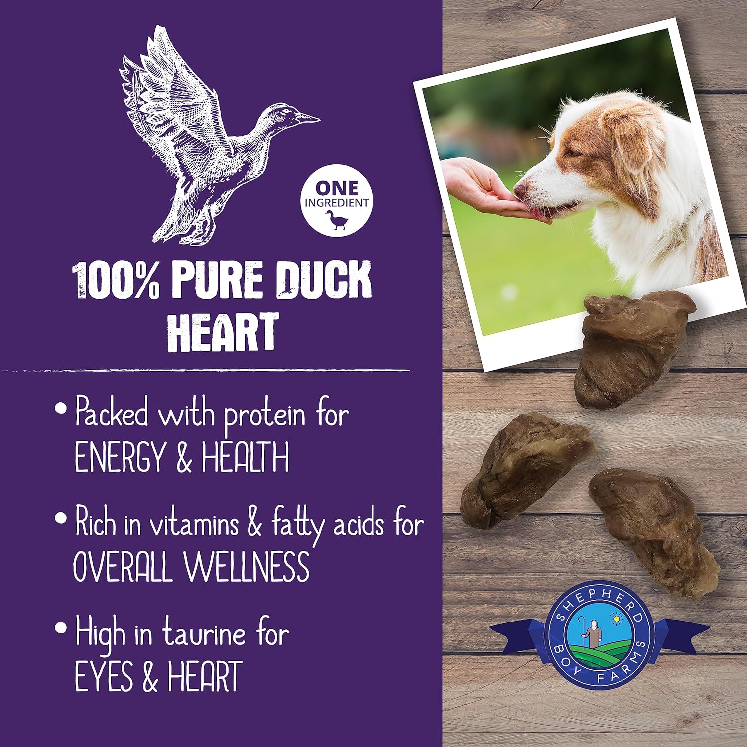 Shepherd Boy Farm Freeze Dried Duck Hearts - Image 2