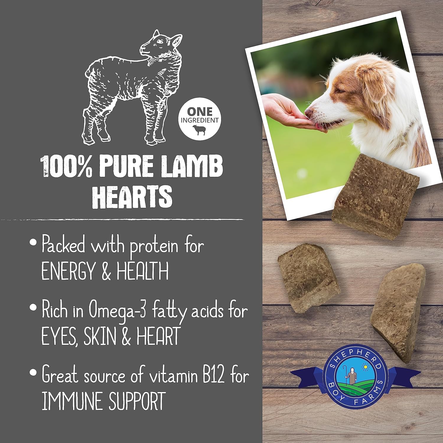 Shepherd Boy Farm Freeze Dried Lamb Hearts - Image 2