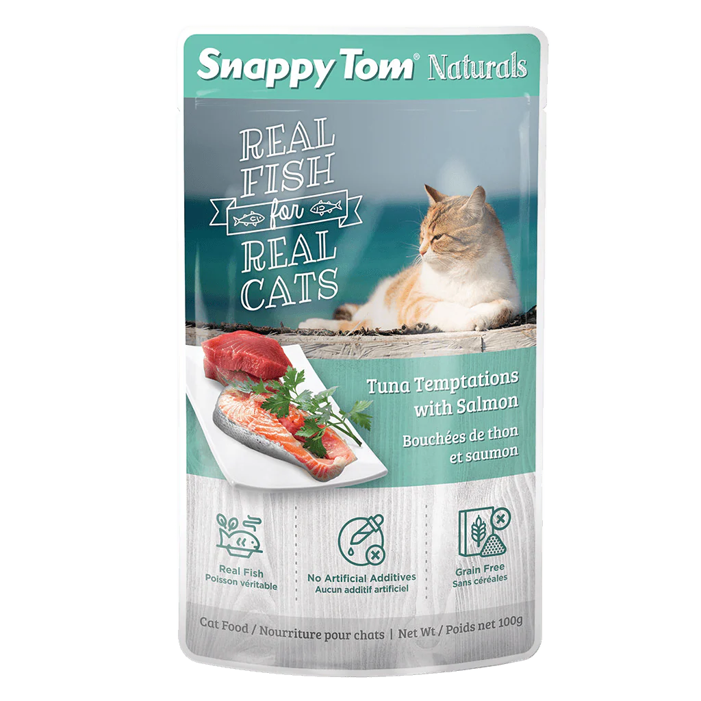 Snappy Tom Wet Cat Food Natural Pouches Tuna With Salmon