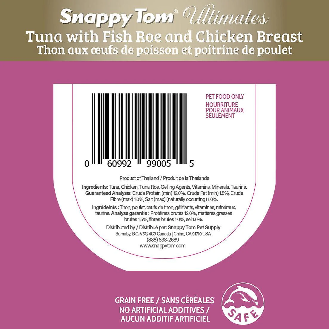 Snappy Tom Wet Cat Food Ultimates Tuna With Fish Roe Chicken Breast - Image 3