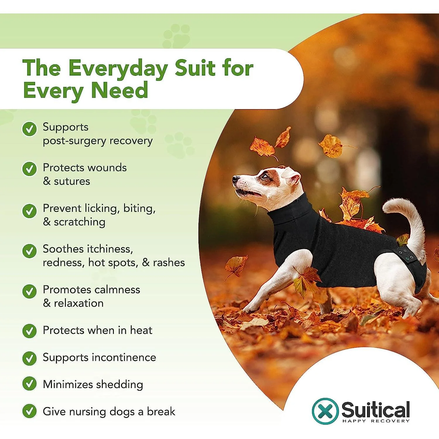 Suitical Dog Recovery Suit Black - Image 3
