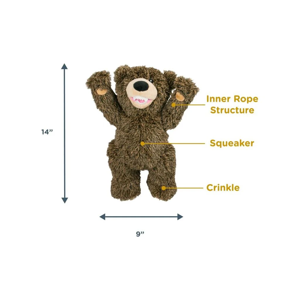 Tall Tails Plush Grizzly With Squeaker & Interior Rope - Image 3