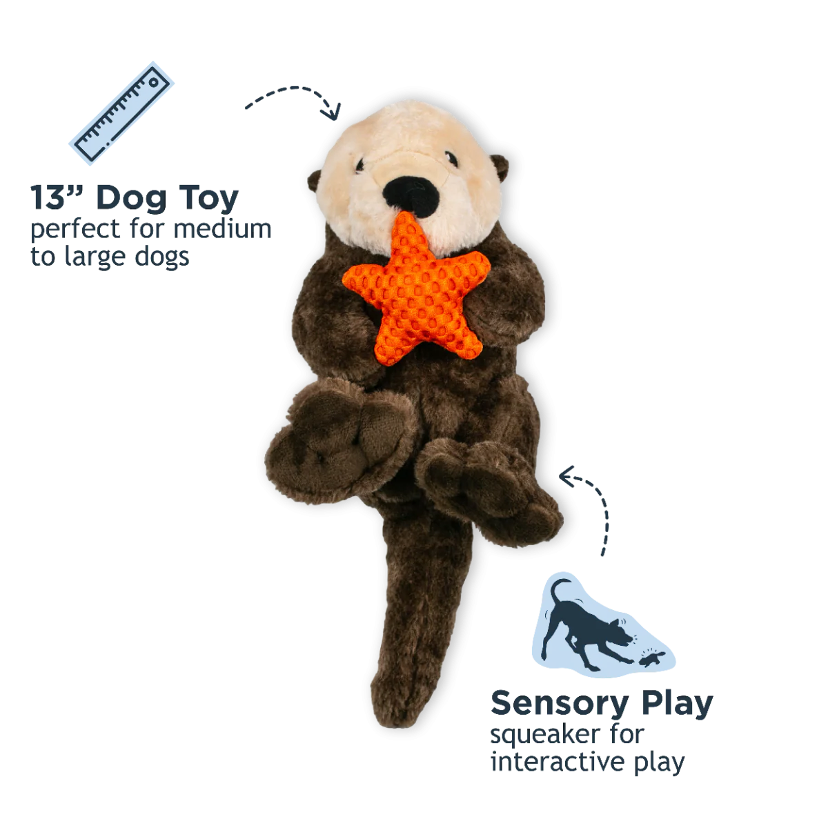 Tall Tails Plush Otter With Interior Rope Dog Toy - Image 2
