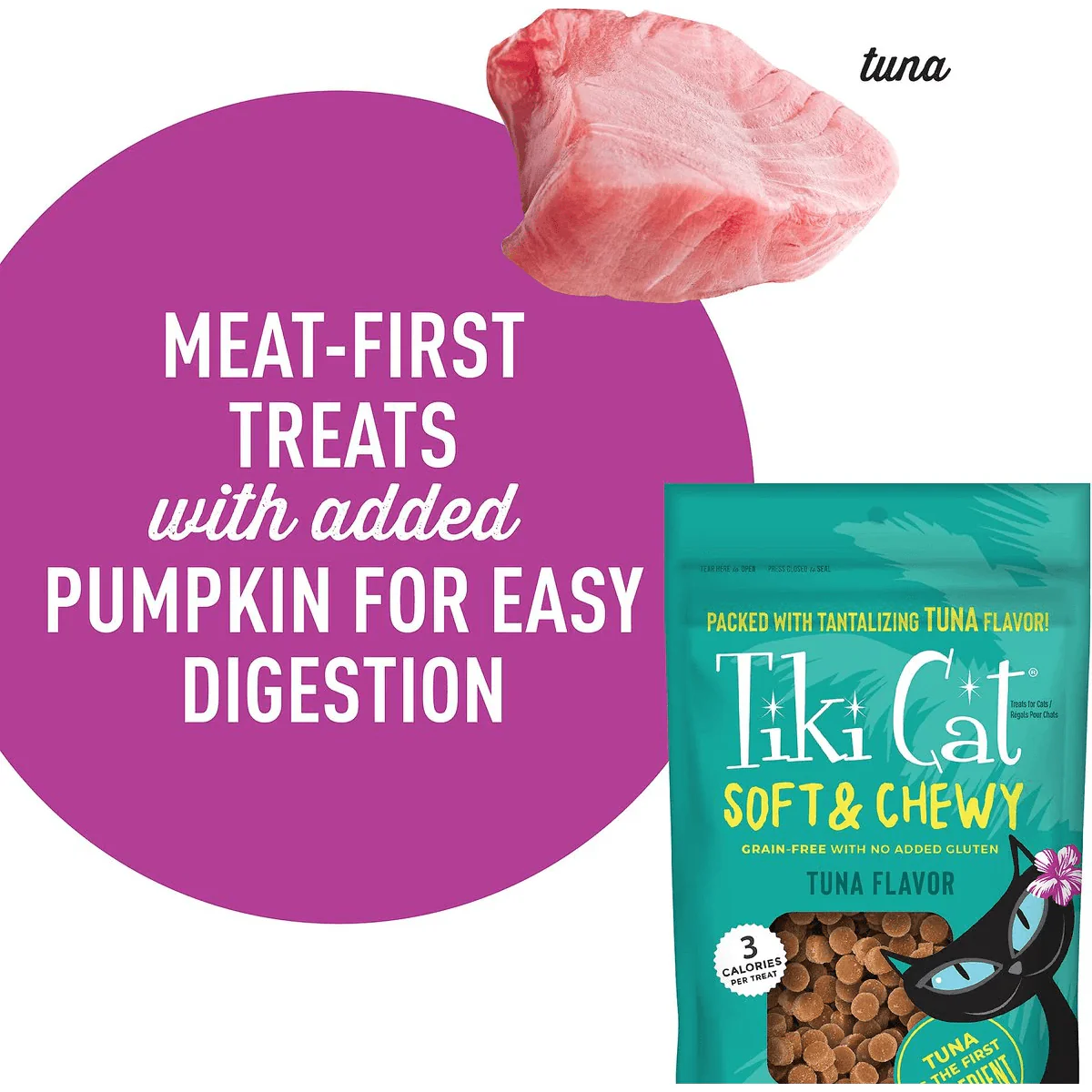 Tiki Cat Treats Grain Free Soft & Chewy Tuna - Image 4