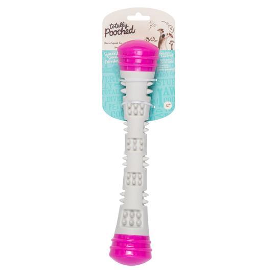 Totally Pooched Chew N Squeak Rubber Stick Pink - Image 2