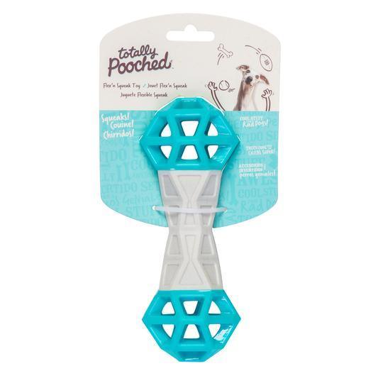 Totally Pooched Flex N Squeak Rubber Toy Teal - Image 2