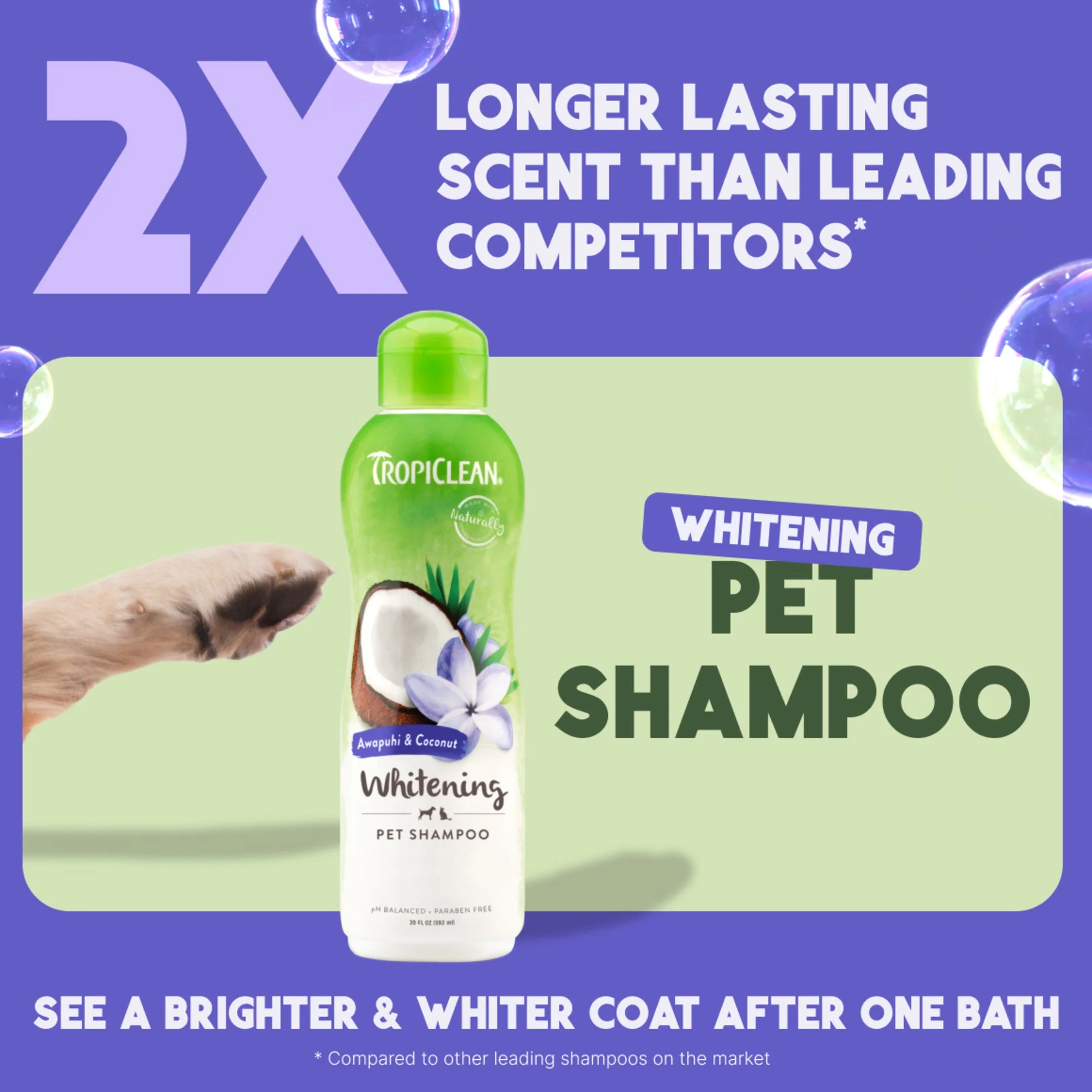 TropiClean Awapuhi & Coconut Whitening Shampoo for Pets - Image 3