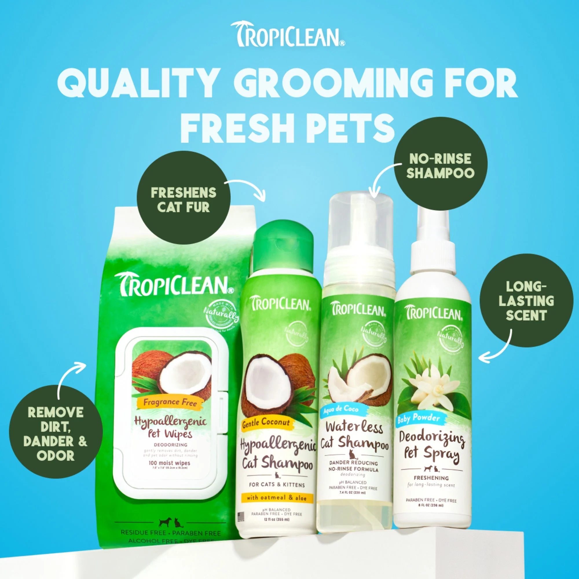 TropiClean Dander Reducing Waterless Cat Shampoo - Image 8