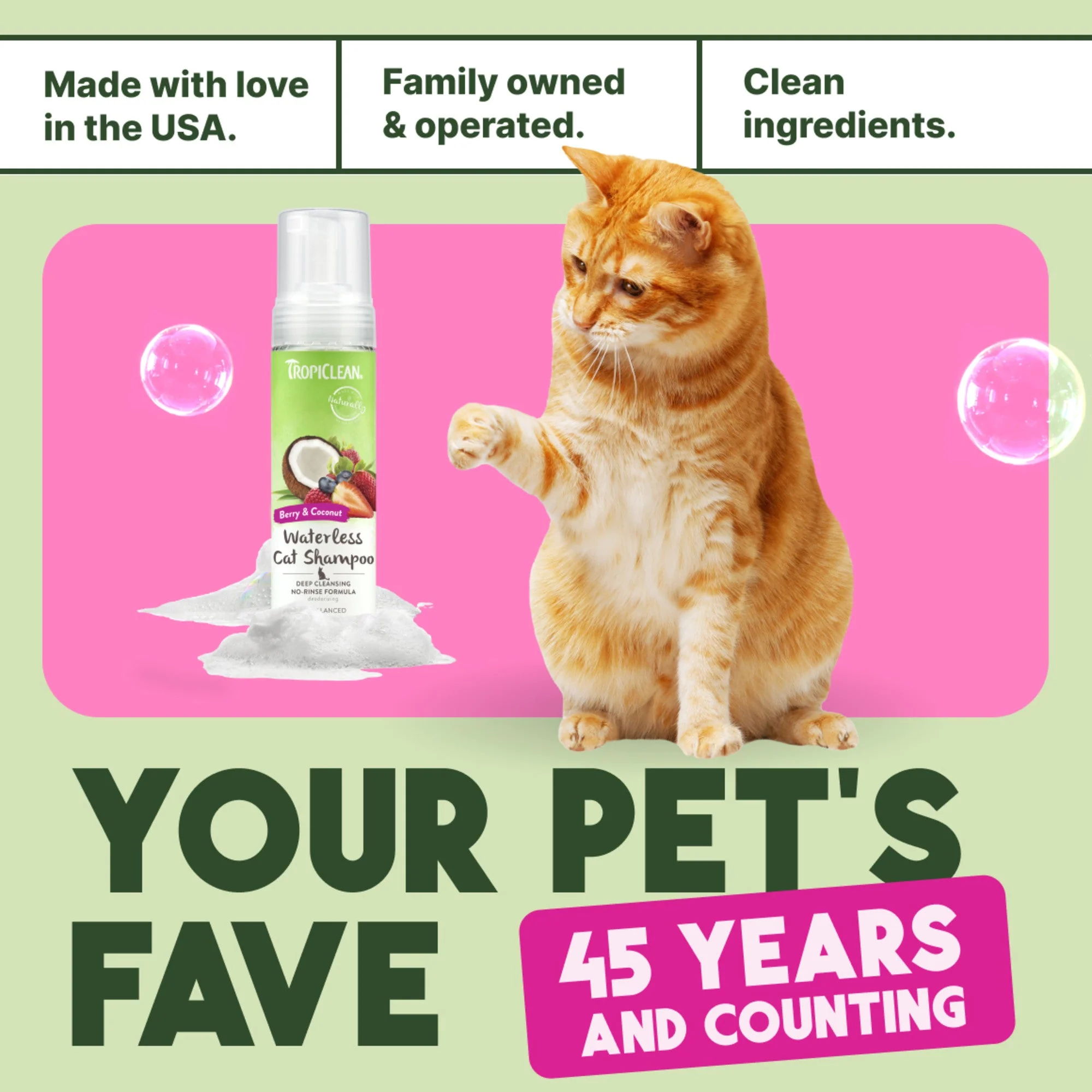 TropiClean Deep Cleansing Waterless Cat Shampoo - Image 7