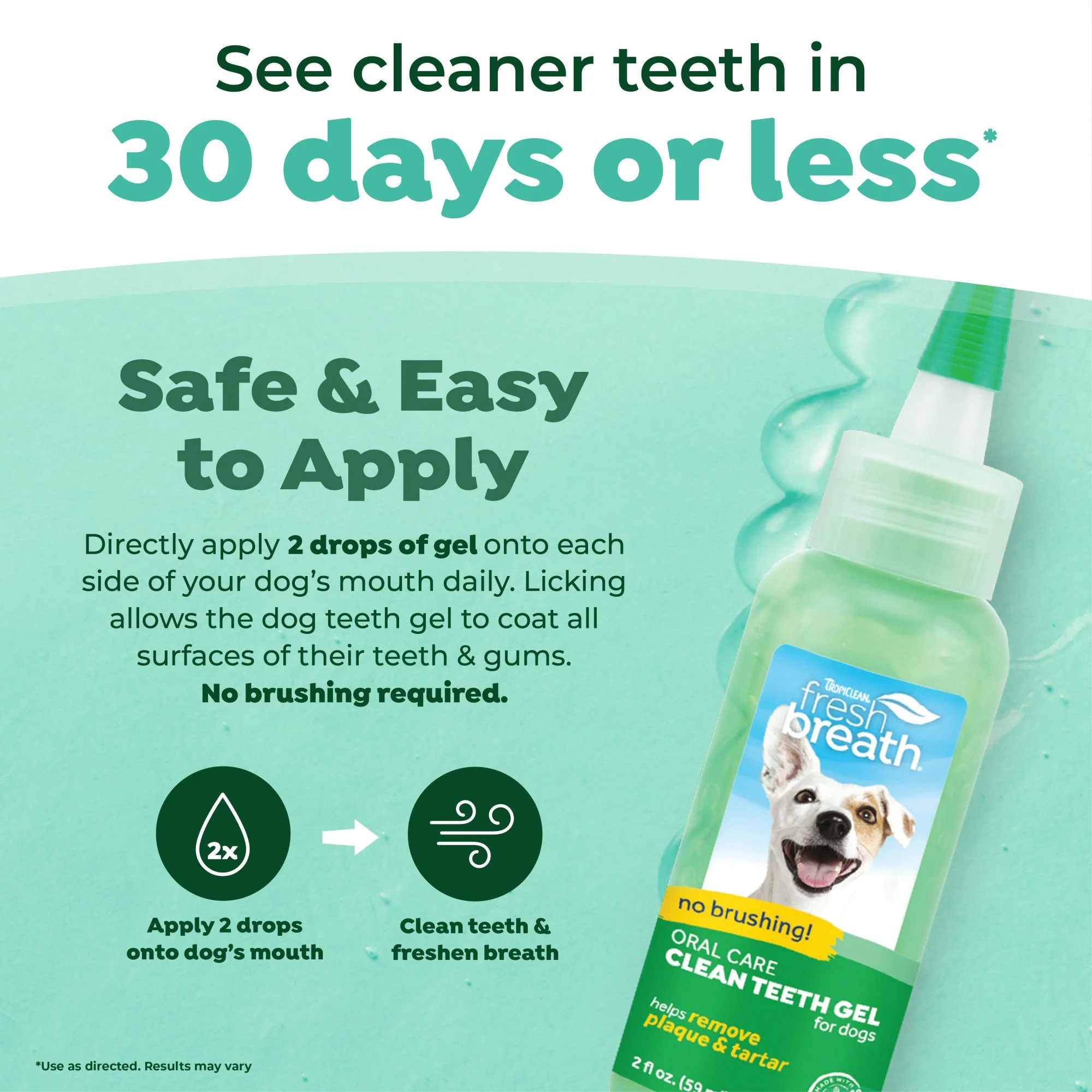 TropiClean Fresh Breath No Brushing Clean Teeth Dental & Oral Care Gel for Dogs - Image 4