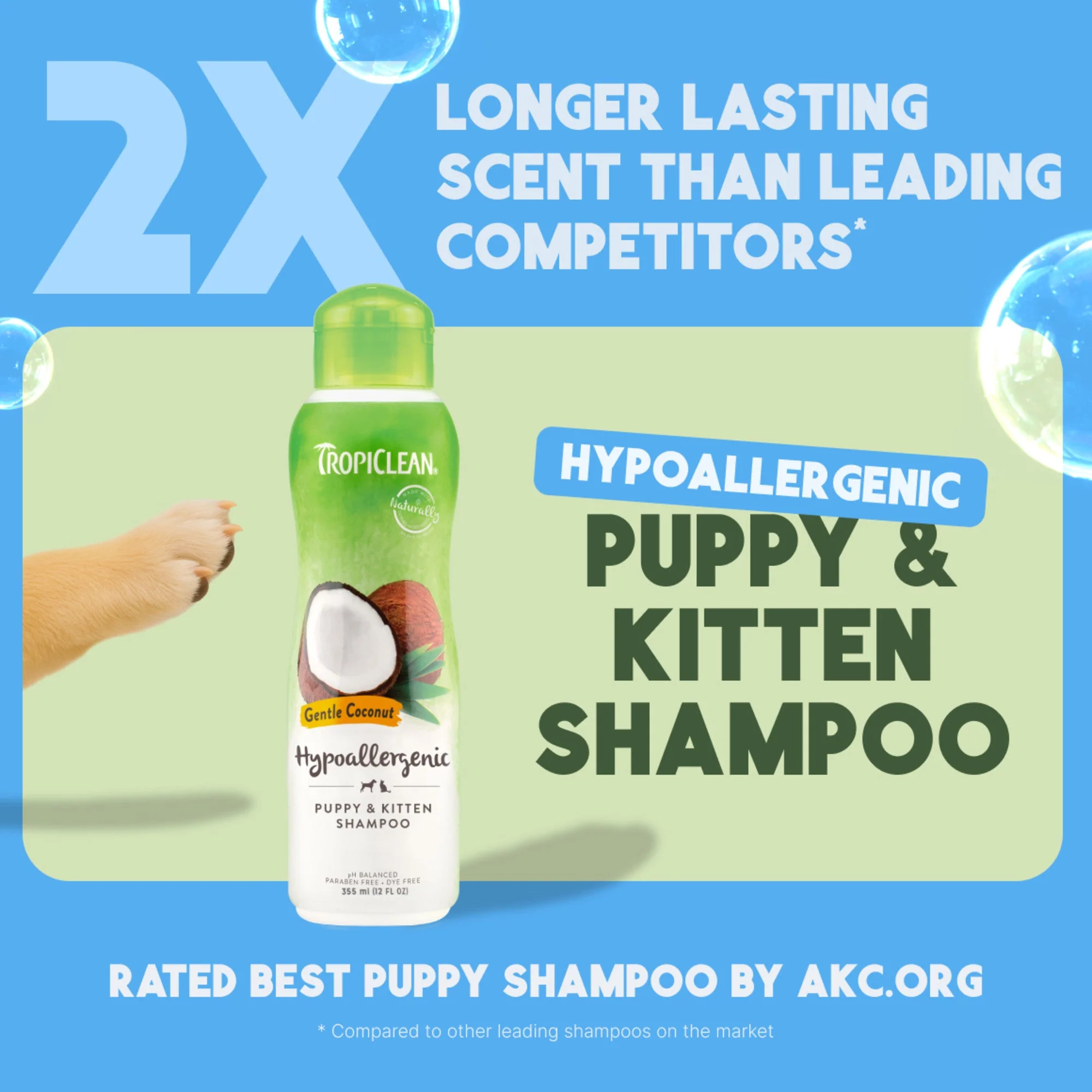 TropiClean Gentle Coconut Hypoallergenic Puppy & Kitten Shampoo - Image 3