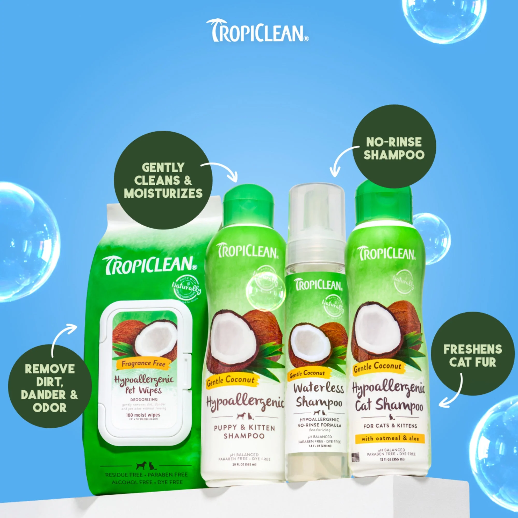 TropiClean Gentle Coconut Hypoallergenic Puppy & Kitten Shampoo - Image 9