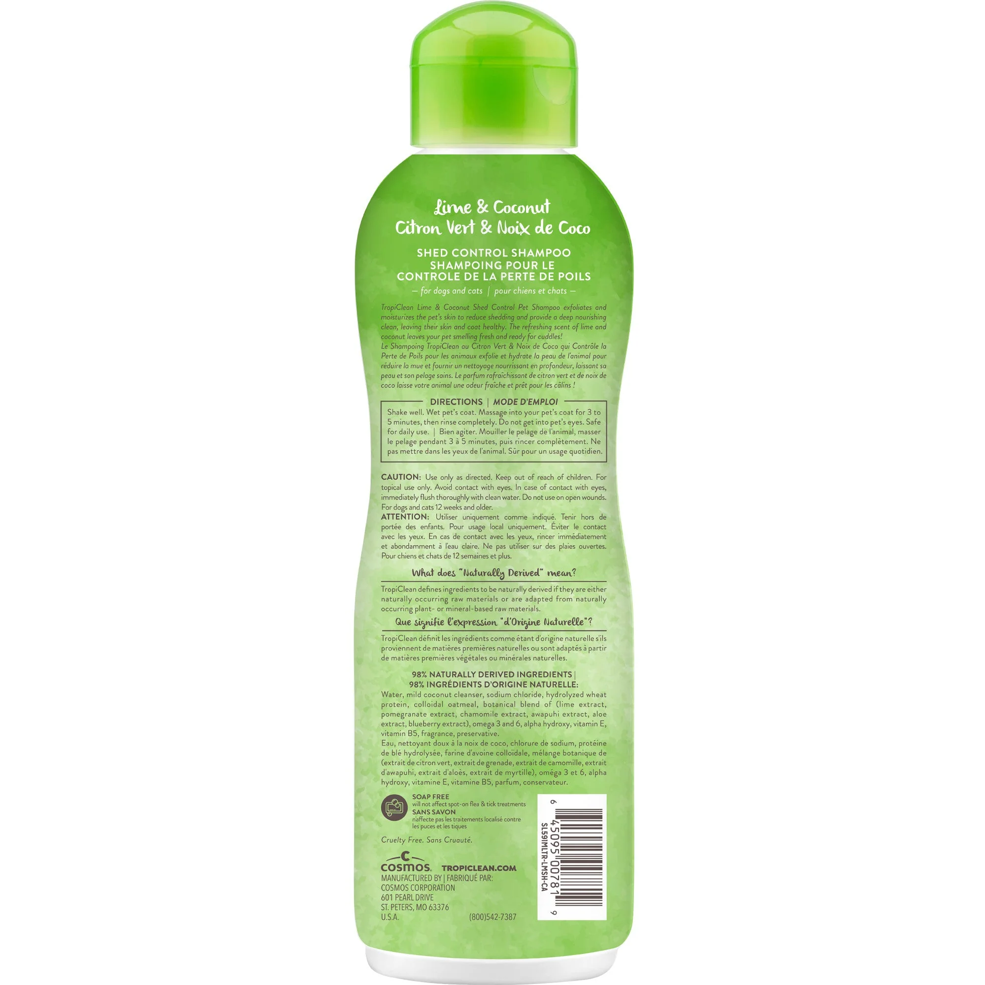 TropiClean Lime & Coconut Shed Control Shampoo for Pets - Image 2