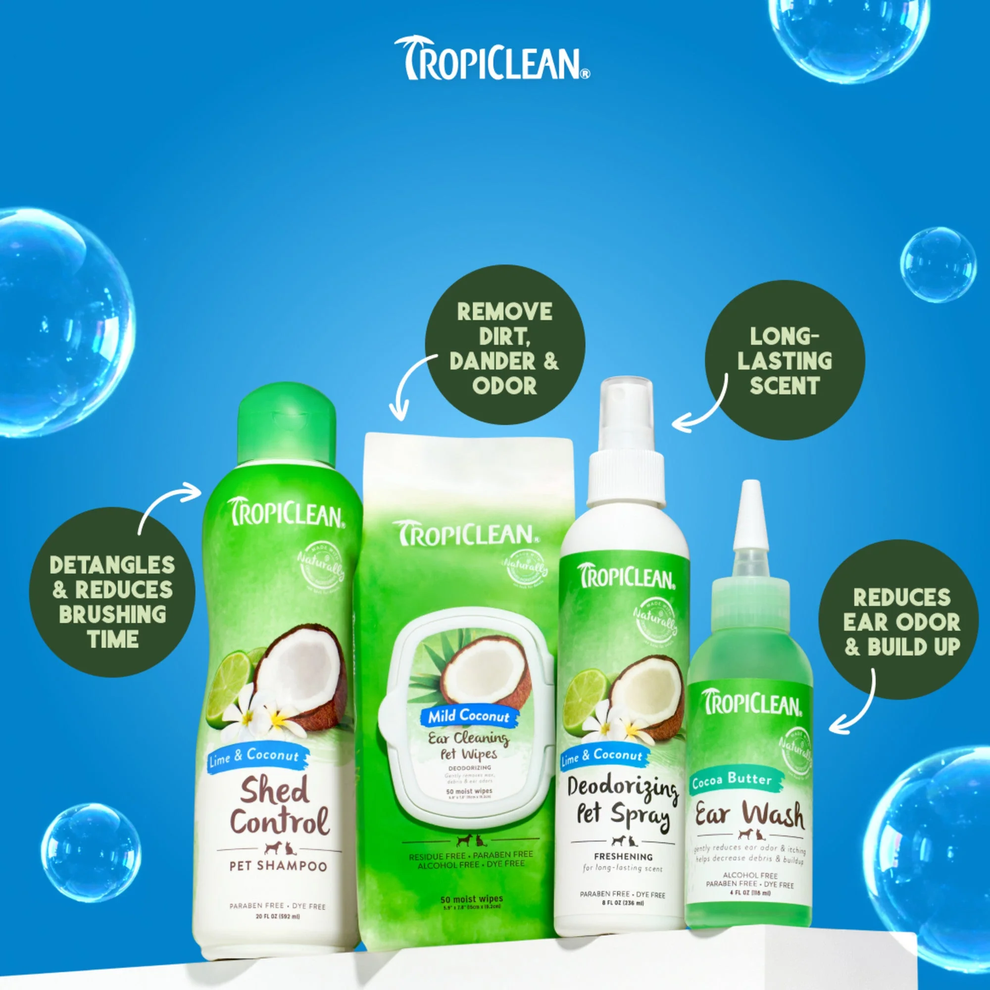 TropiClean Lime & Coconut Shed Control Shampoo for Pets - Image 9