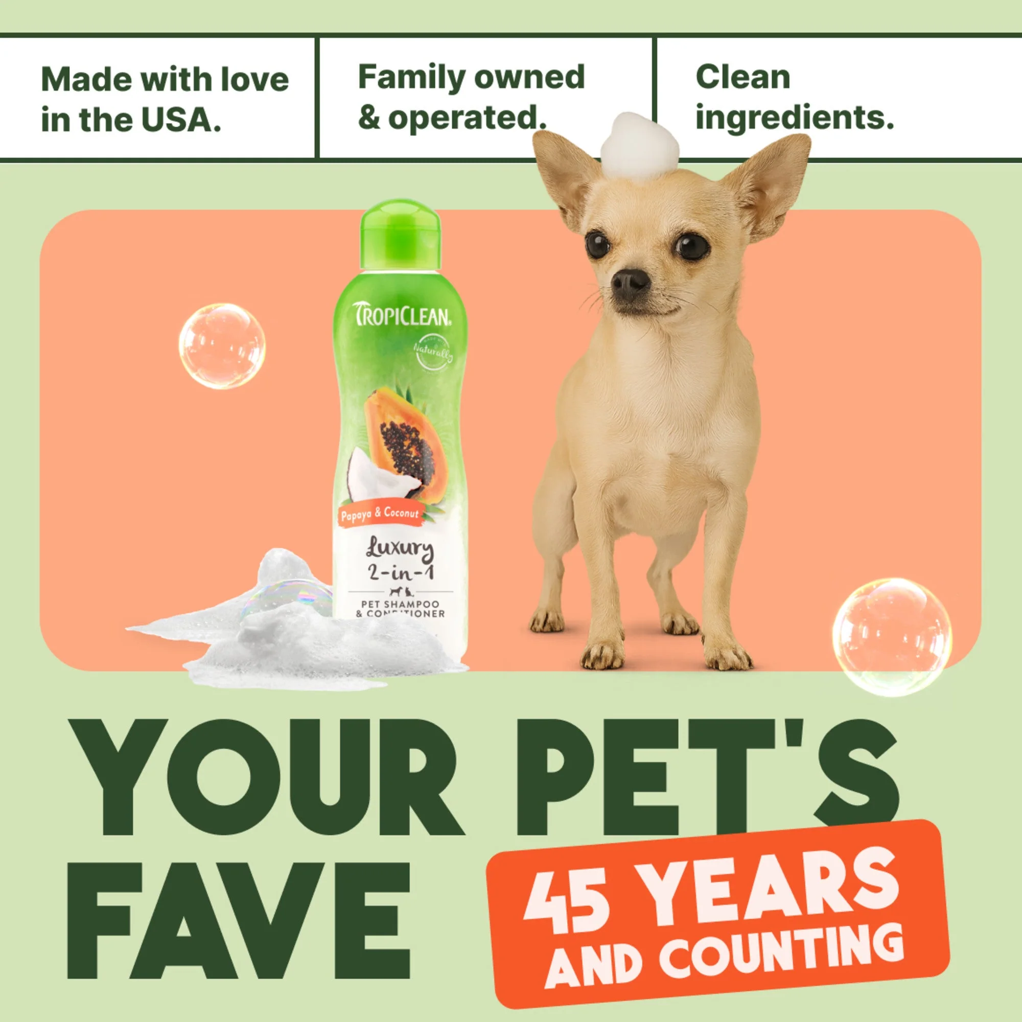 TropiClean Papaya & Coconut Luxury 2-in-1 Shampoo and Conditioner for Pets - Image 8