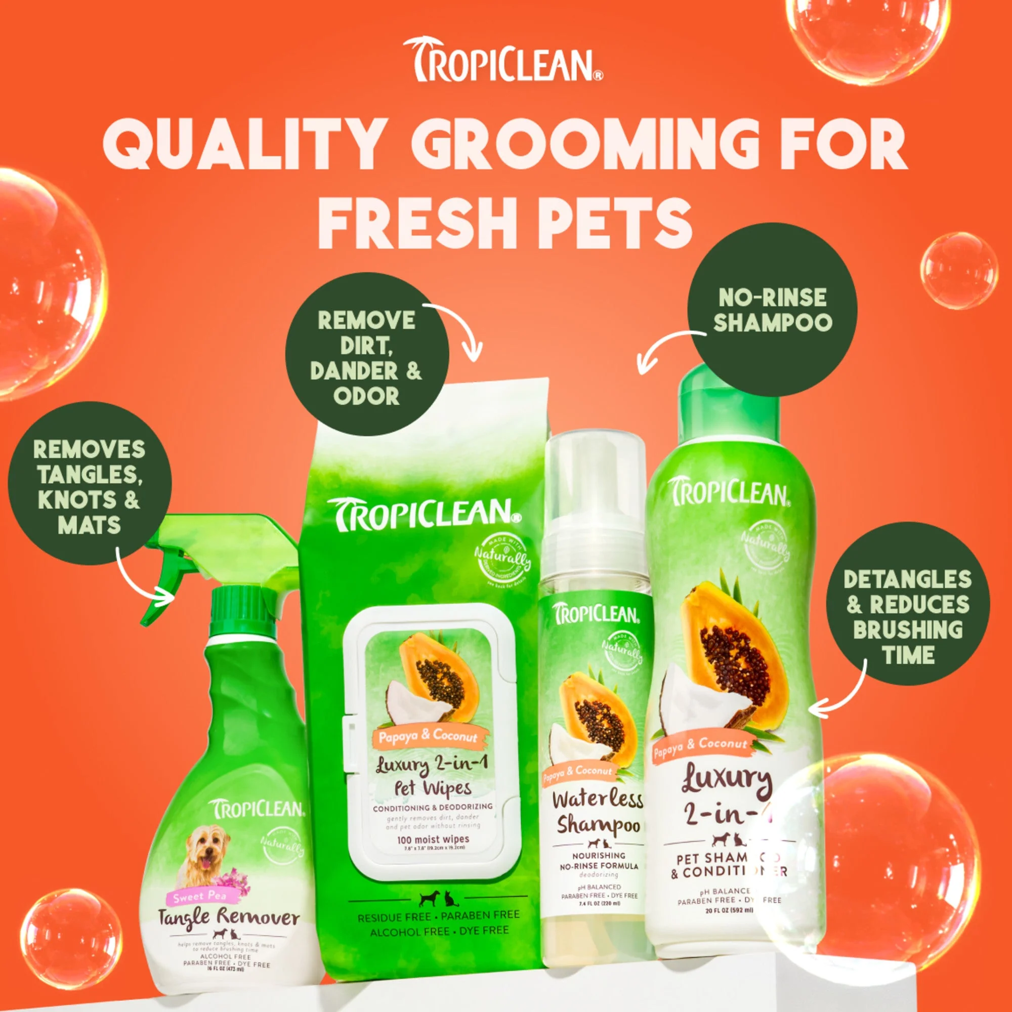 TropiClean Papaya & Coconut Luxury 2-in-1 Shampoo and Conditioner for Pets - Image 9