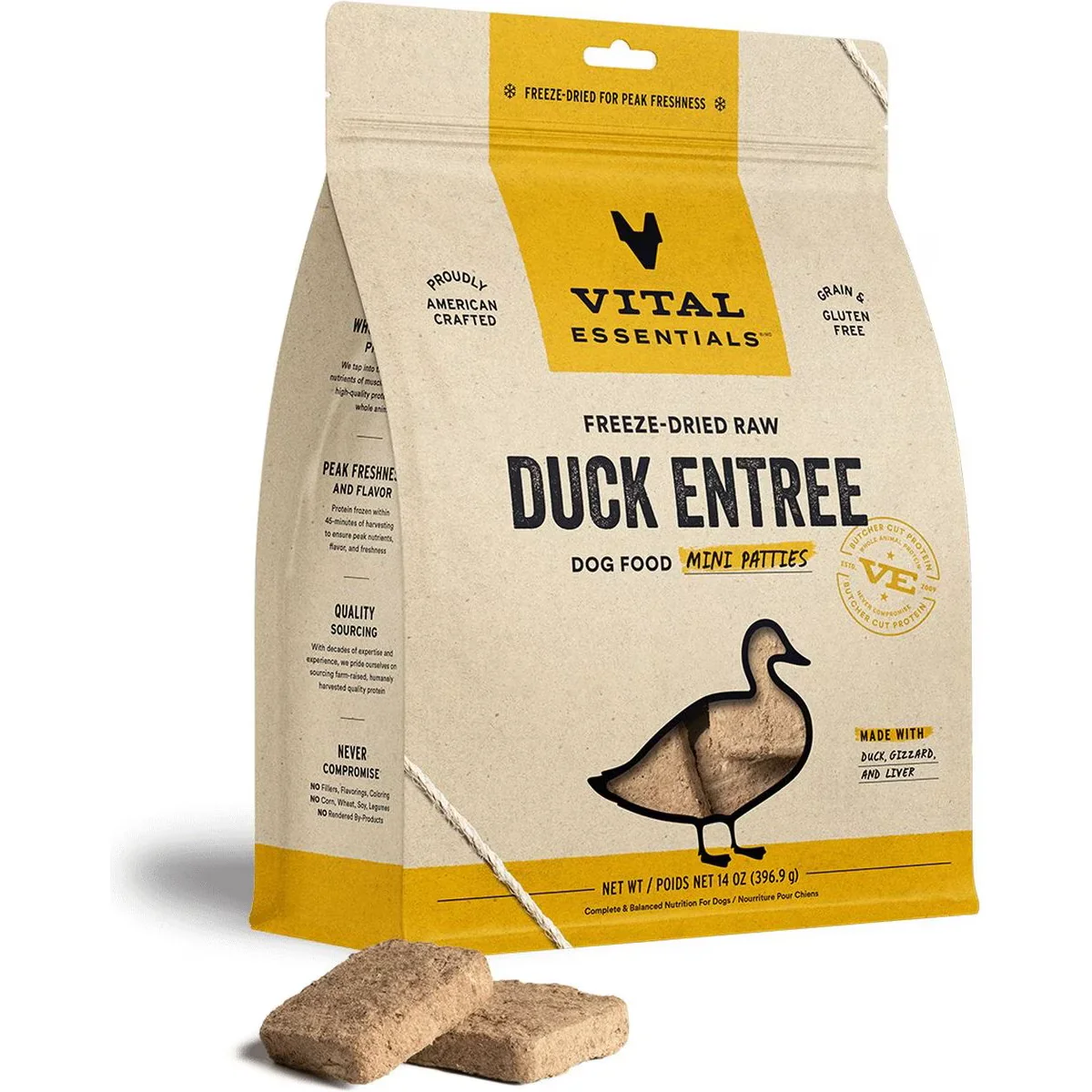 Vital Essentials Freeze Dried Raw Duck Mini Patties