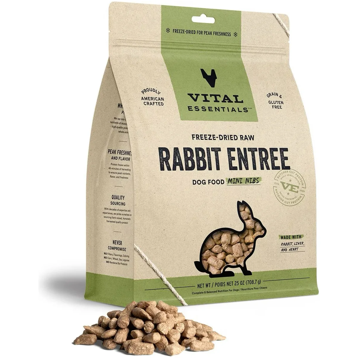 Vital Essentials Freeze Dried Raw Rabbit Mini Nibs - Image 2