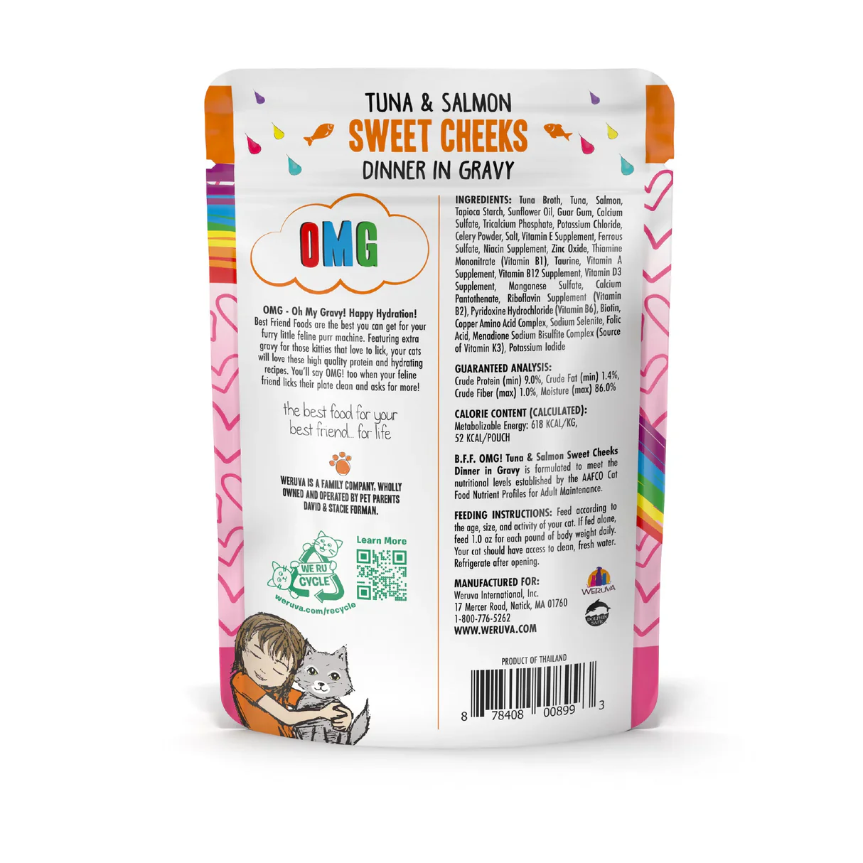 Weruva Cat Pouch BFF Omg Sweet Cheeks Tuna & Salmon Dinner in Gravy - Image 2