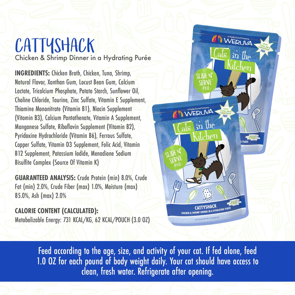 Weruva Cat Pouch Cats in the Kitchen Cattyshack Chicken & Shrimp Pate - Image 5