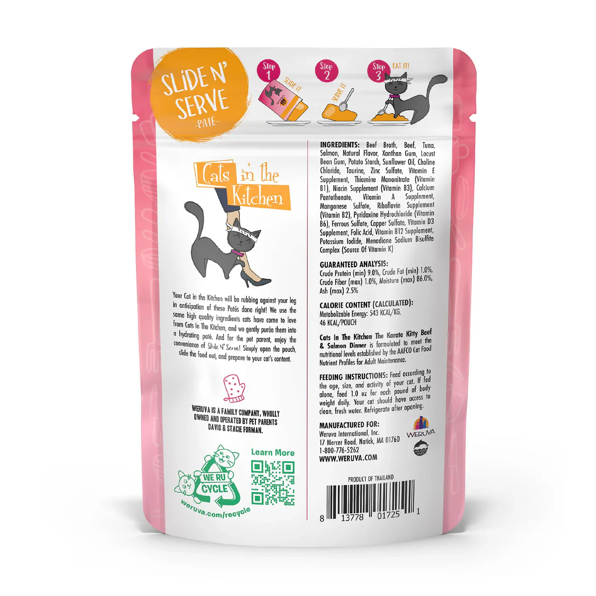 Weruva Cat Pouch Cats in the Kitchen Karate Kitty Beef & Salmon Pate - Image 3
