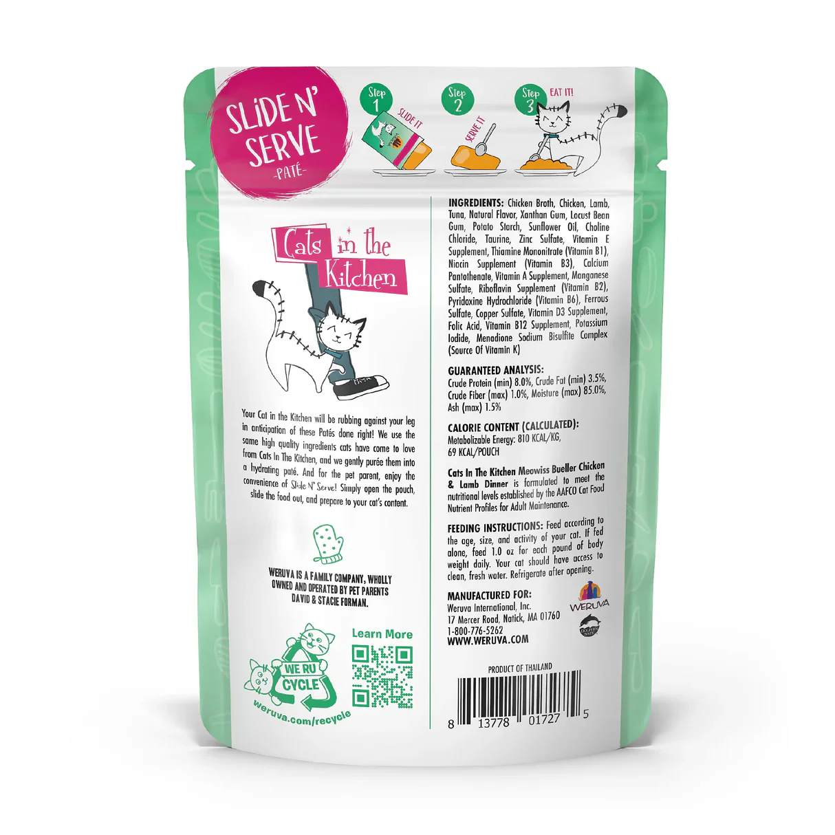 Weruva Cat Pouch Cats in the Kitchen Meowisss Bueller Chicken & Lamb Pate - Image 3