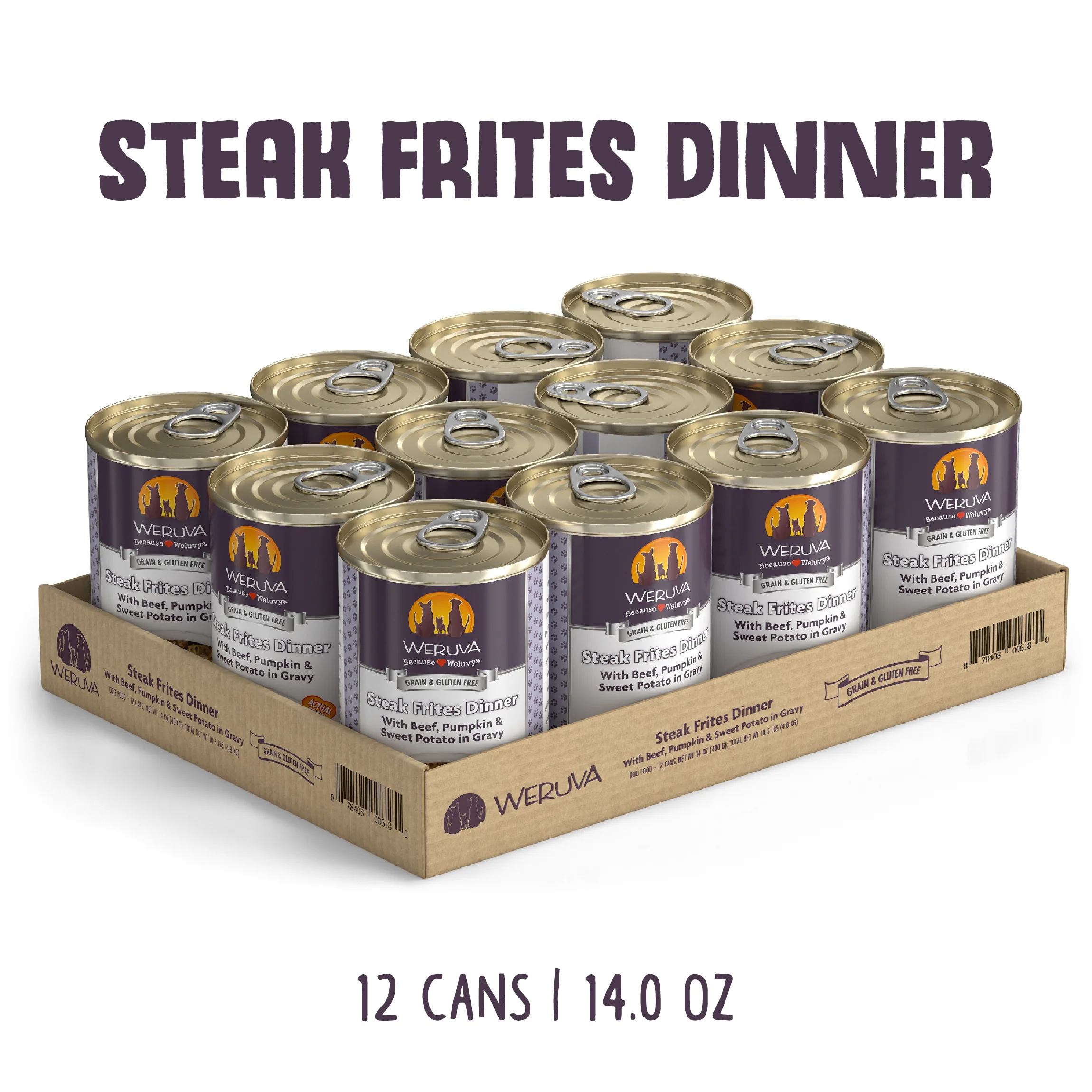 Weruva Classic Steak Frites Dinner with Beef, Pumpkin & Sweet Potatoes in Gravy Grain-Free Canned Dog Food - Image 3