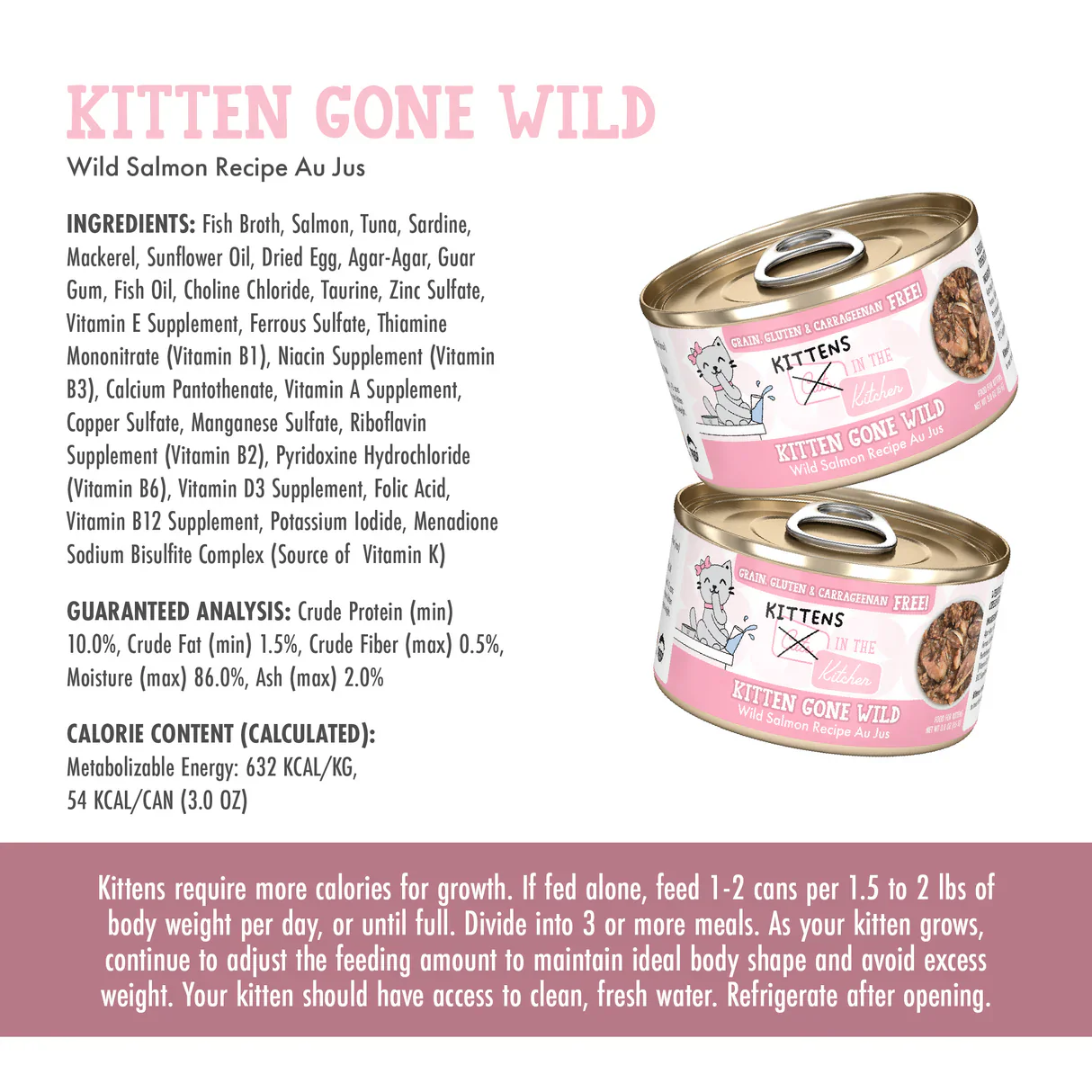 Weruva Kitten Can Kitten Gone Wild Salmon, Tuna, Sardine & Mackerel Dinner in Gravy - Image 3
