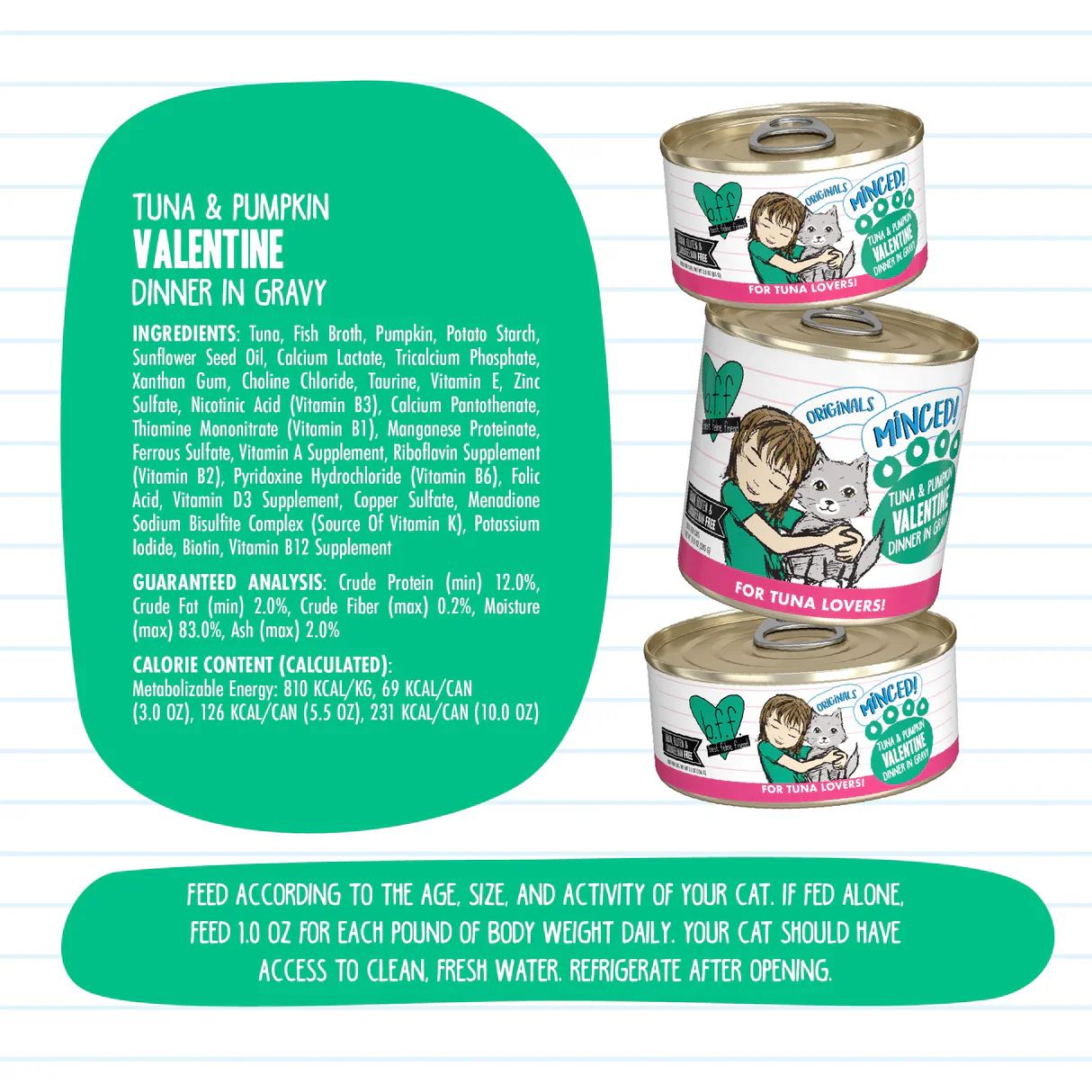 Weruva Wet Cat Food BFF Valentine! Tuna & Pumpkin Minced Dinner in Gravy - Image 3