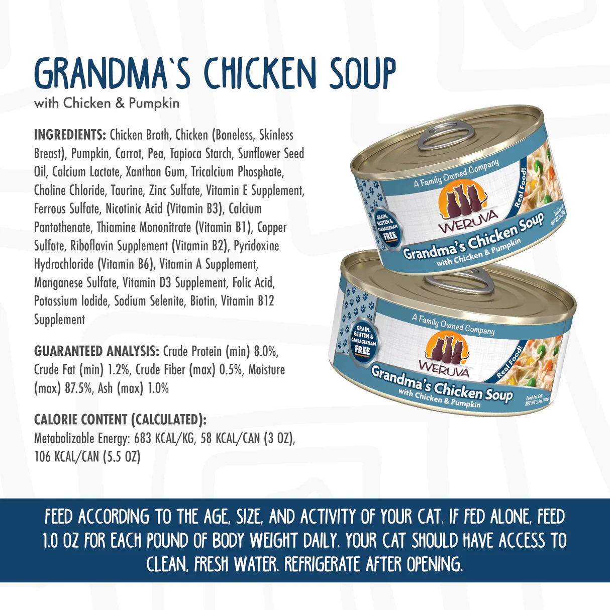Weruva Wet Cat Food Grandmas Chicken Soup Chicken & Pumpkin Stew - Image 3