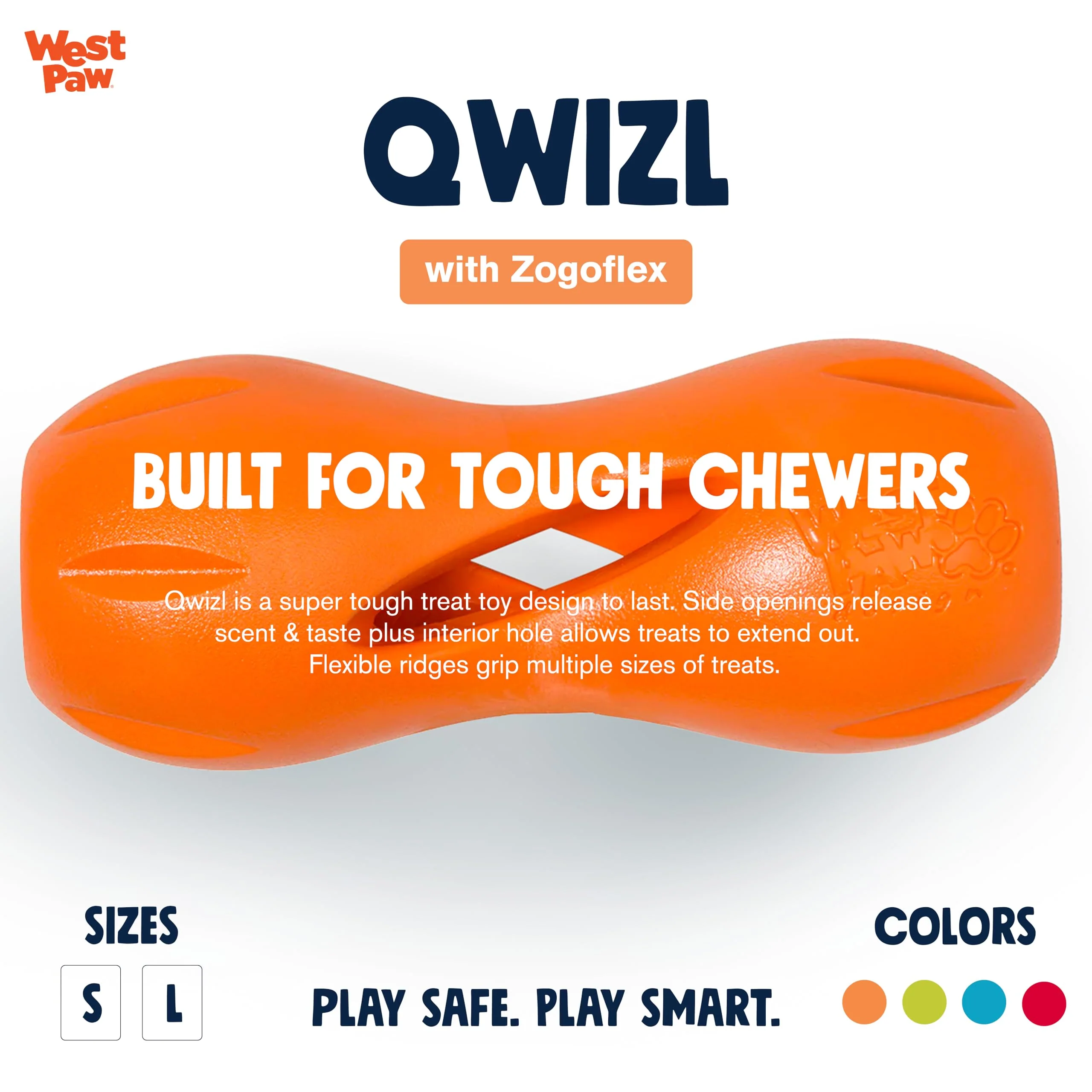 West Paw Zogoflex Qwizi Tangerine - Image 2