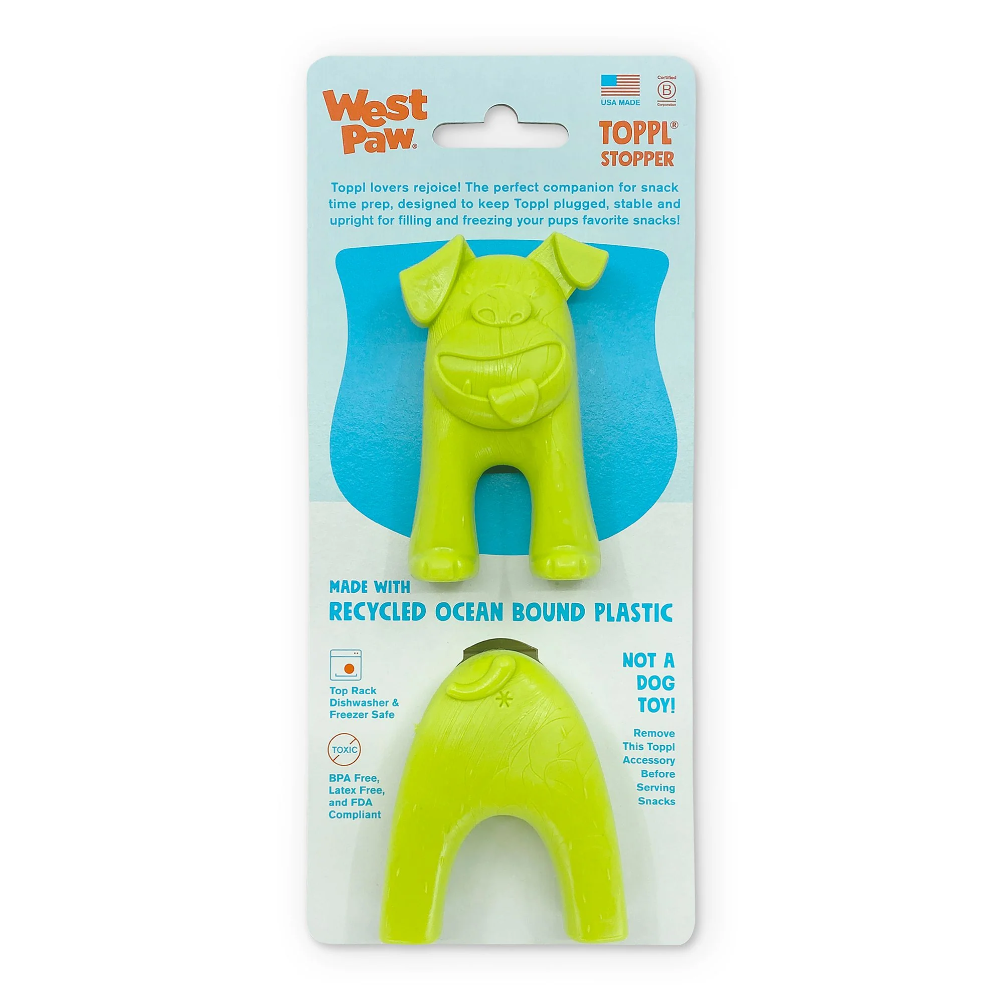 West Paw Zogoflex Toppl Stopper Green 2 Pack - Image 2