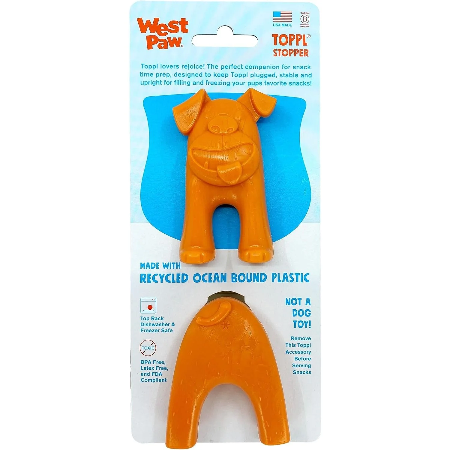 West Paw Zogoflex Toppl Stopper Tangerine 2 Pack - Image 4