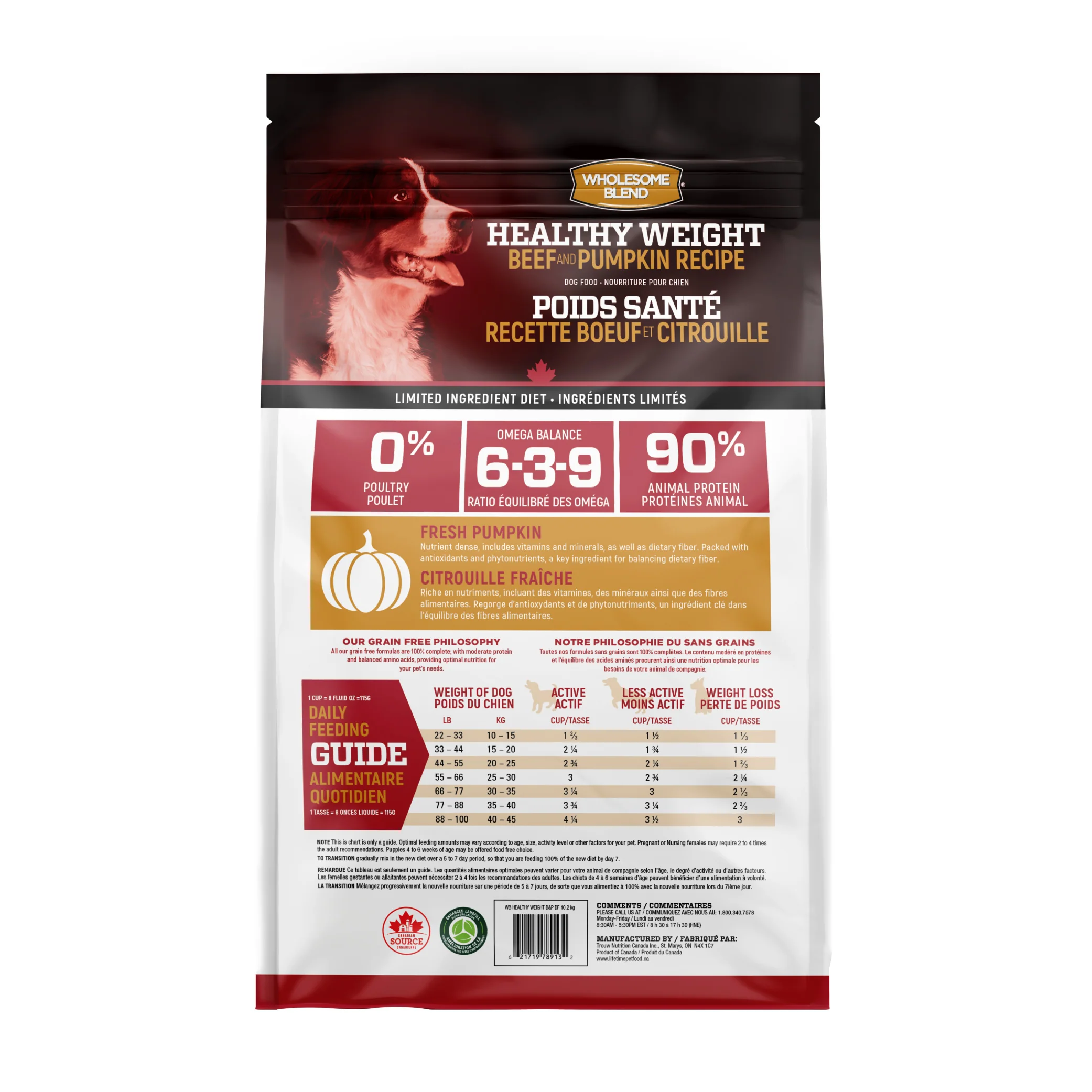 Wholesome Blend Dog Food Healthy Weight Beef & Pumpkin Recipe - Image 2