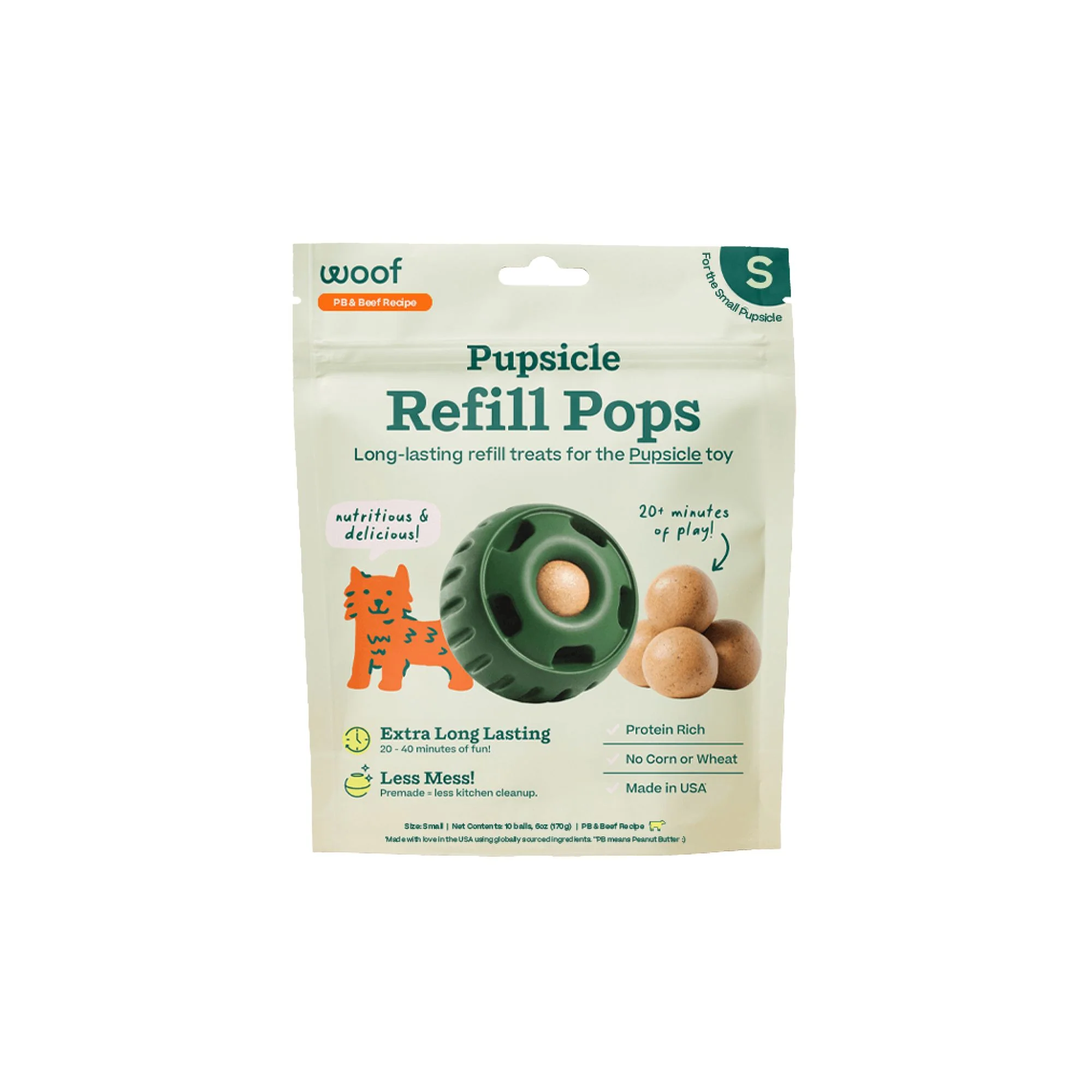 Woof Pupsicle Refill Pops Beef Flavour Dog Treats