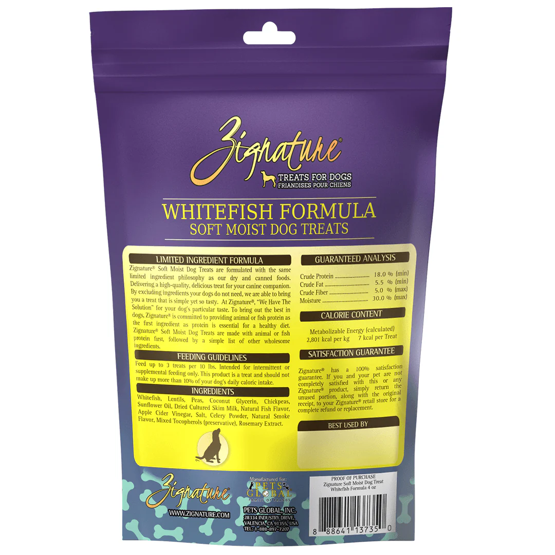 Zignature Whitefish Formula Soft Moist Treats for Dogs - Image 2