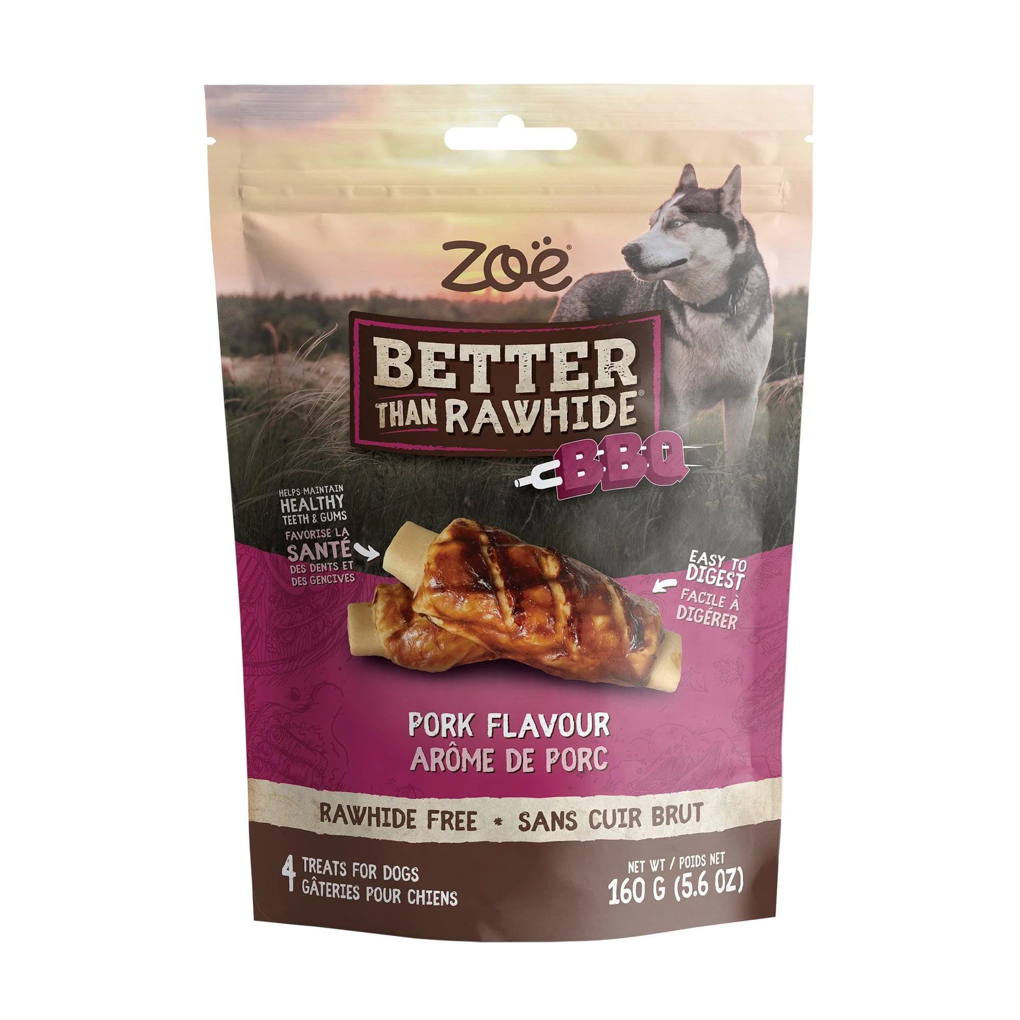 Zoe Better Than Rawhide BBQ Rib Pork Flavour Dog Treats
